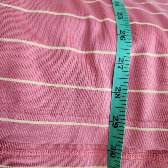 Peter Millar Summer Comfort Polo Shirt Mens XL Pink Striped Performance Golf - Picture 5 of 10